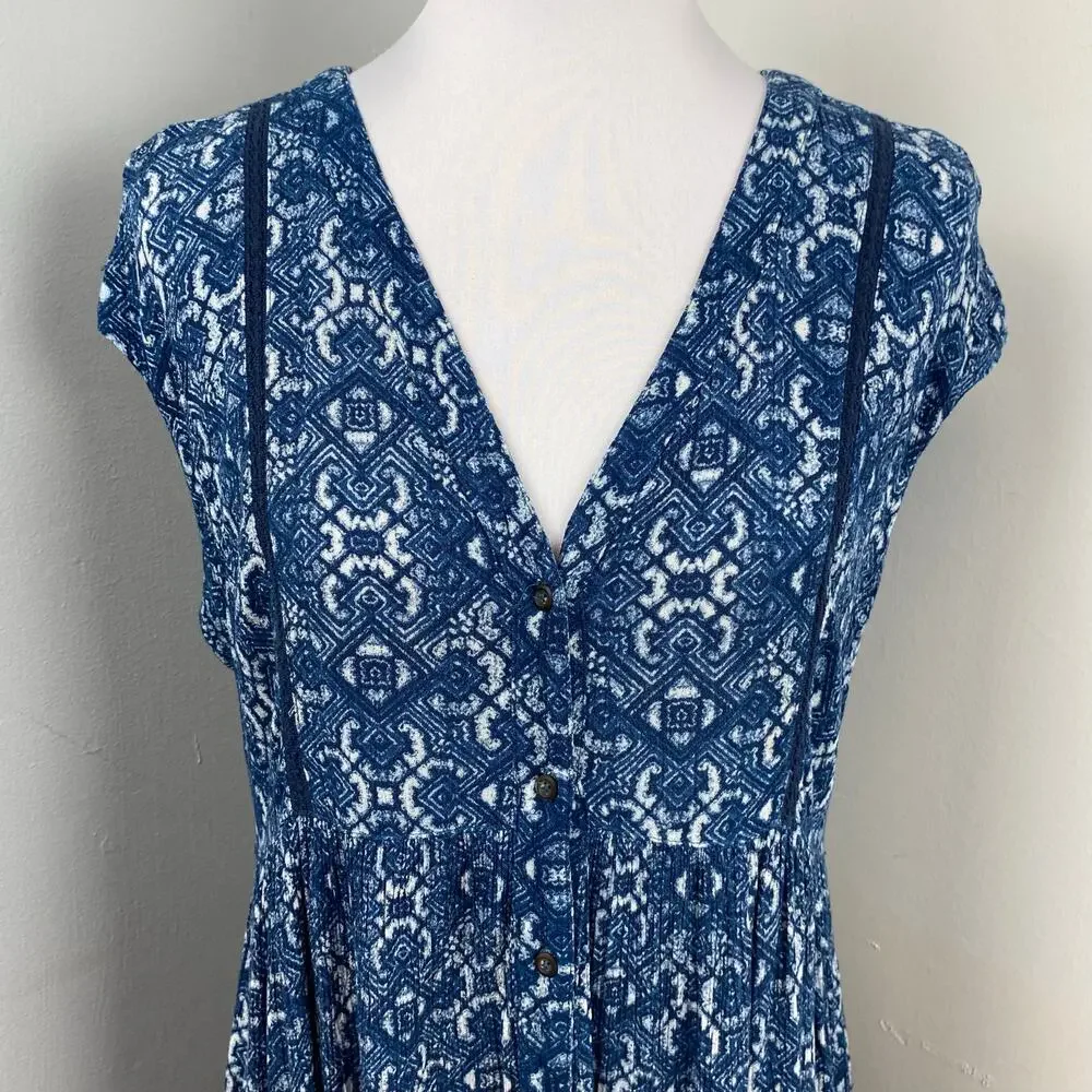 Anthropologie Vanessa Virginia Ladder Lace Top With Pockets Small